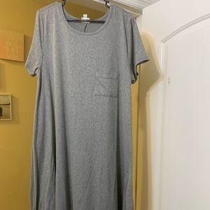 Lularoe Solid Gray Carly Dress Size XL
